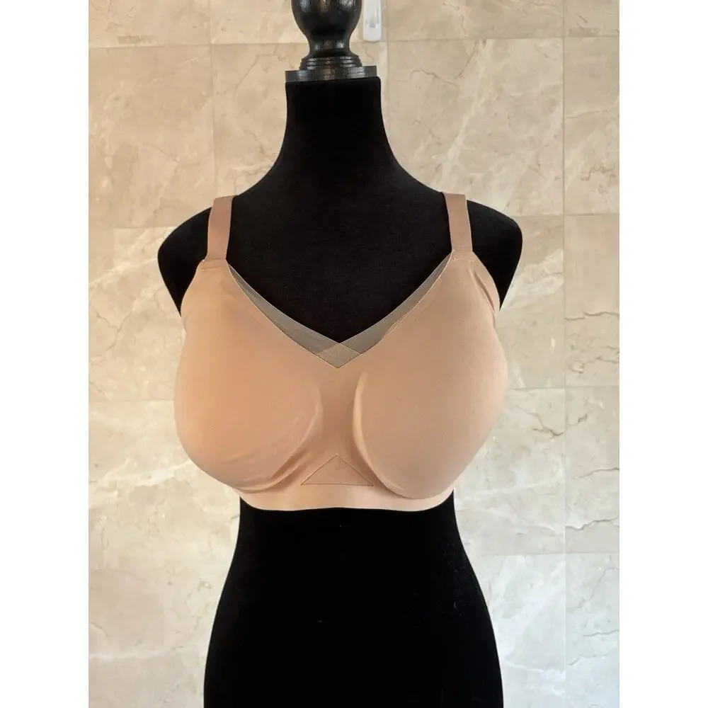 Honeylove Liftwear Crossover Wireless Bra — 3X 44C - 44D Sand / Nude Comfort